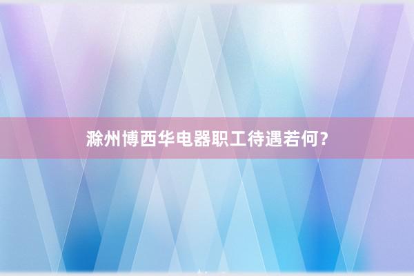 滁州博西华电器职工待遇若何？